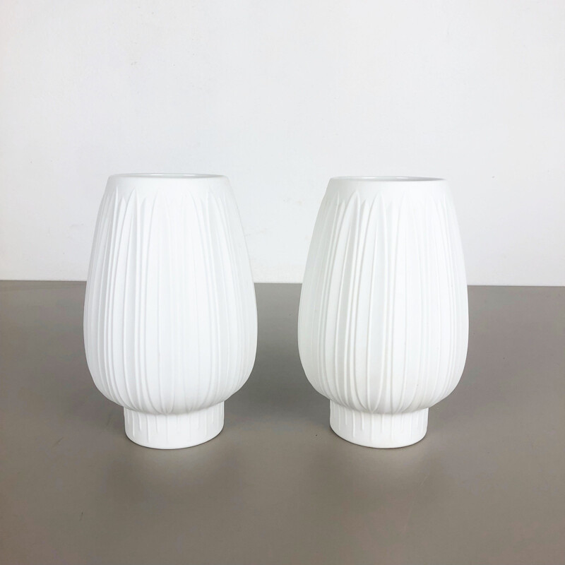 Set of 2 vintage Porcelain Op Art