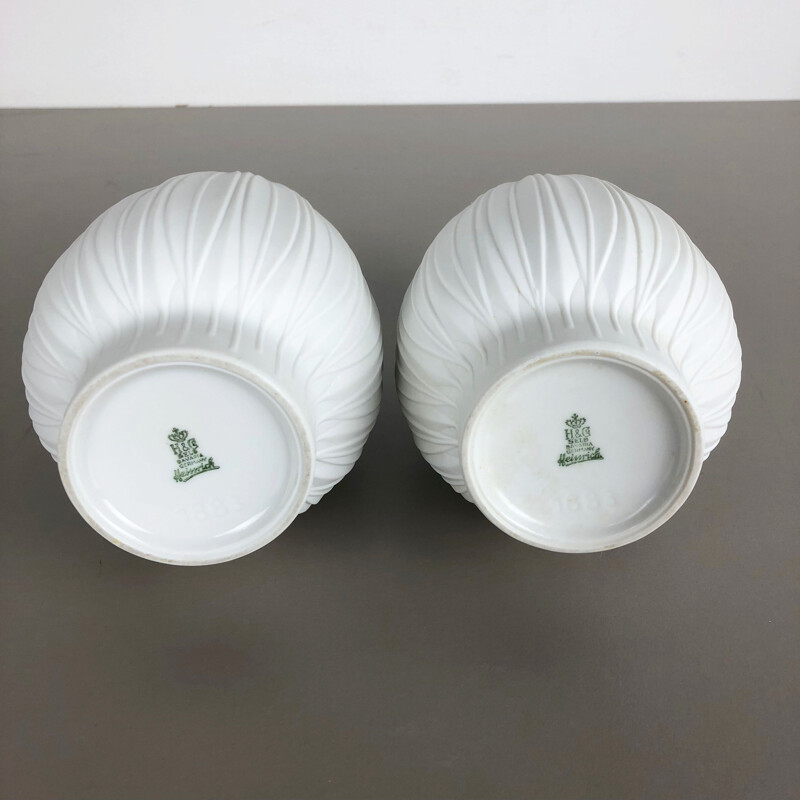 Set of 2 vintage Porcelain Op Art