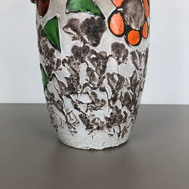 Vintage large pottery Fat Lava multicolor 420-54 vase by Scheurich