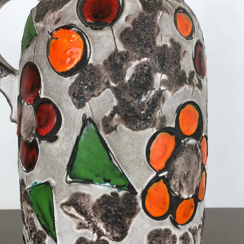 Vintage large pottery Fat Lava multicolor 420-54 vase by Scheurich