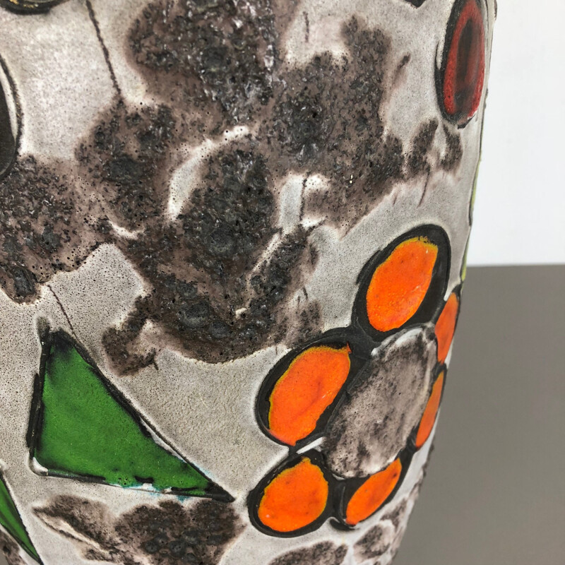 Vase vintage poterie Fat Lava multicolore 420-54 par Scheurich