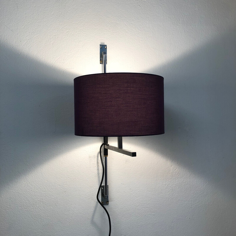 Vintage minimalist adjustable metal wall lamp, Germany 1960