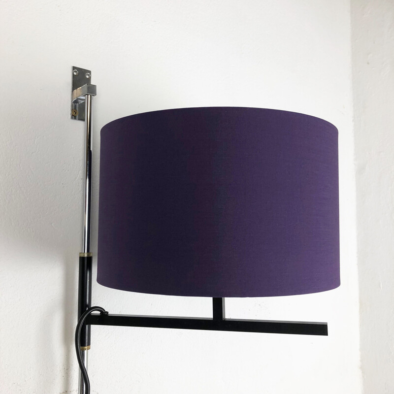 Vintage minimalist adjustable metal wall lamp, Germany 1960