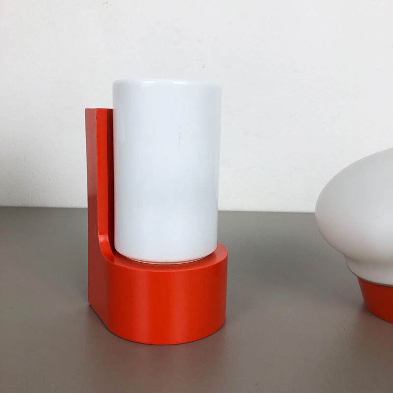 Set of 2 vintage Orange Pop Art wall lamp by RAAK