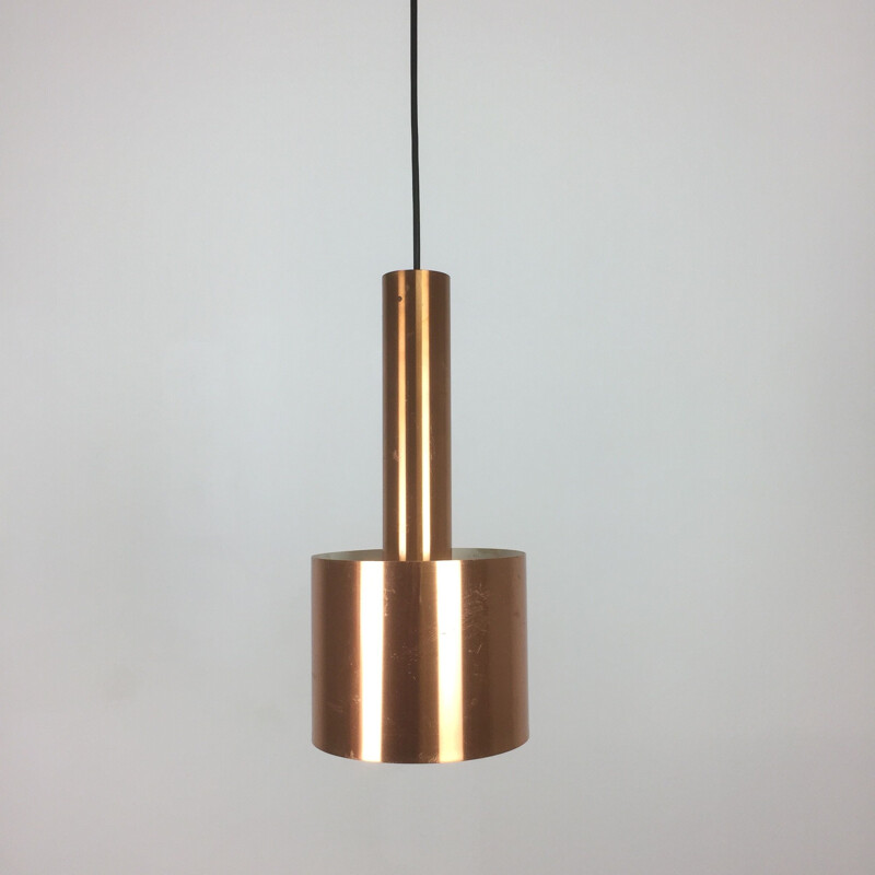 Pair of vintage metal pendant lamps by Jo Hammerborg for Fog and Mørup, 1963