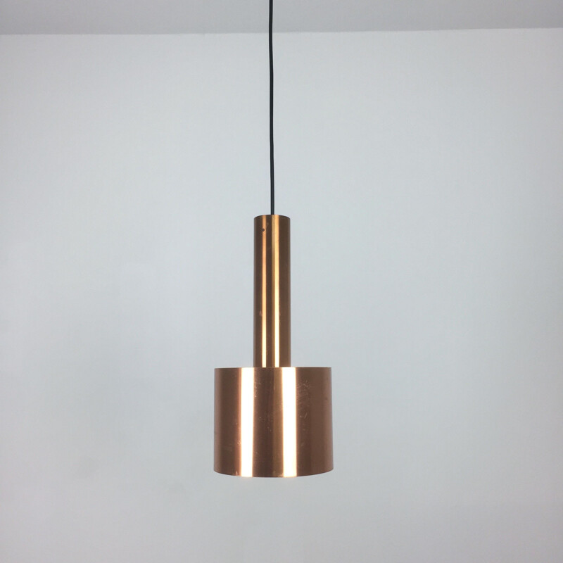 Pair of vintage metal pendant lamps by Jo Hammerborg for Fog and Mørup, 1963