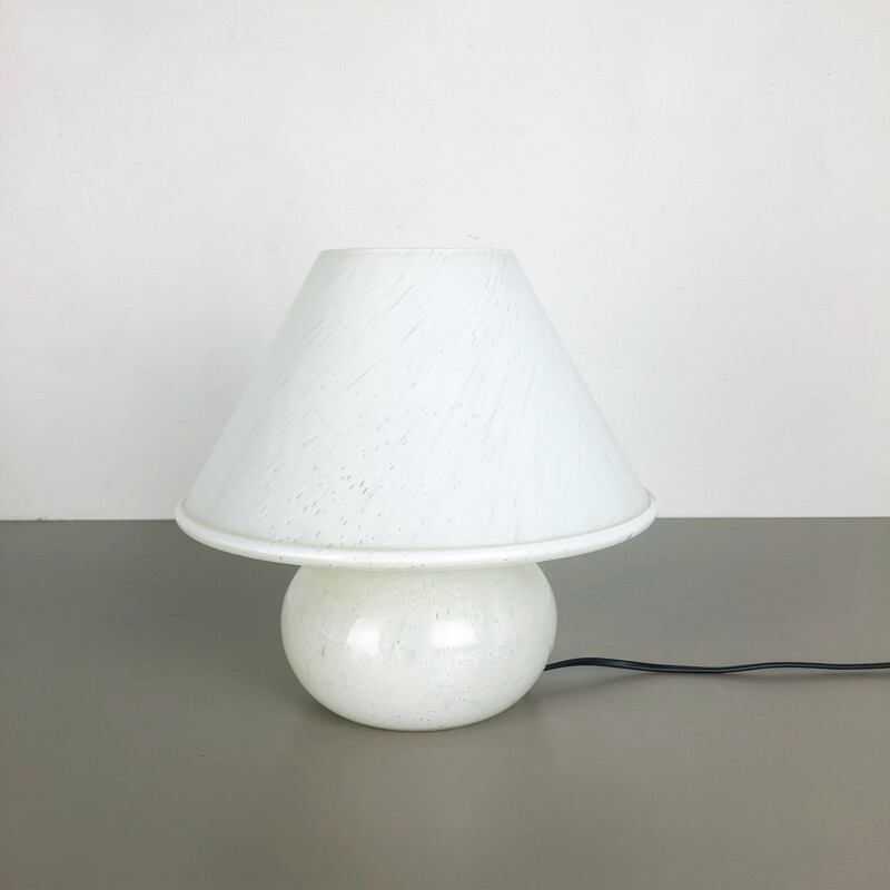 Vintage glass mushroom table lamp for Glashütte Limburg, Germany 1970