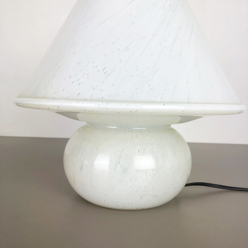 Vintage glazen paddestoel tafellamp voor Glashütte Limburg, Duitsland 1970