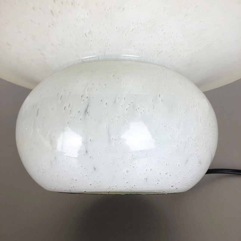 Vintage glass mushroom table lamp for Glashütte Limburg, Germany 1970