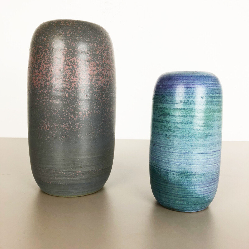Pair of vintage studio pottery vases by Piet Knepper for Mobach, Netherlands 1970