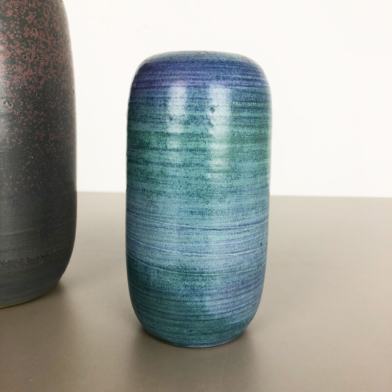 Par de vasos de cerâmica de estúdio vintage de Piet Knepper para Mobach, Países Baixos 1970
