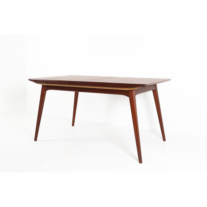 Vintage dining table in teak by Louis Van Teeffelen for Wébé 1960s