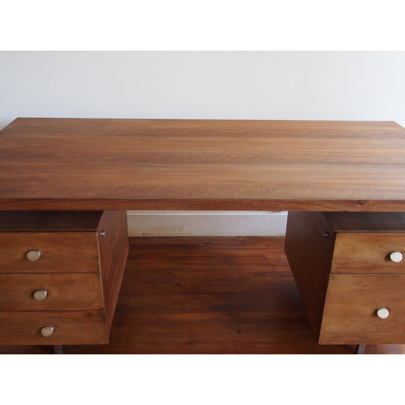 Vintage desk in walnut France 1970s