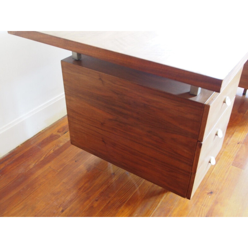 Vintage desk in walnut France 1970s