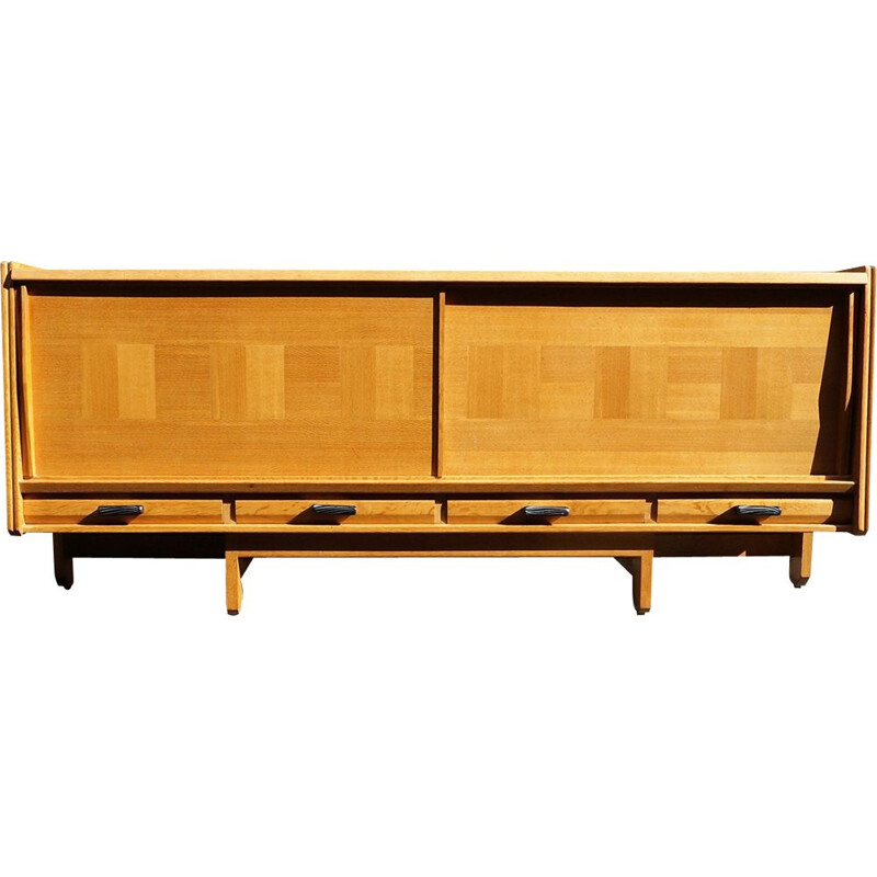 Vintage sideboard by Guillerme and Chambron in light oak