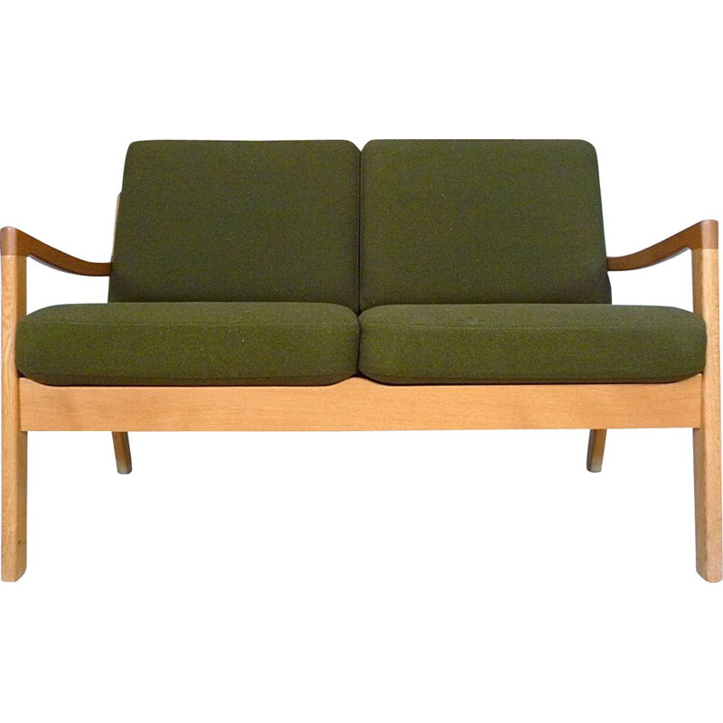 Vintage Senator sofa for Cado in green wool and oakwood 1960