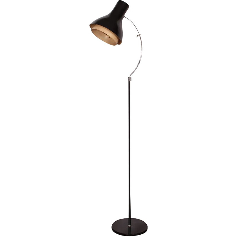 Vintage floor lamp by Josef Hurka in black metal 1960