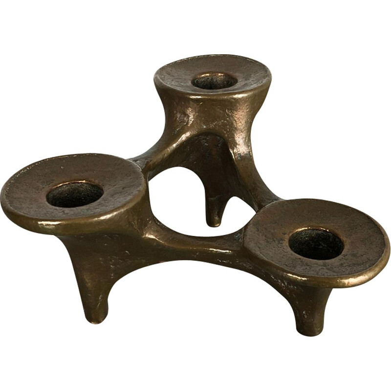 Vintage German candleholder for Harjes in bronze 1960