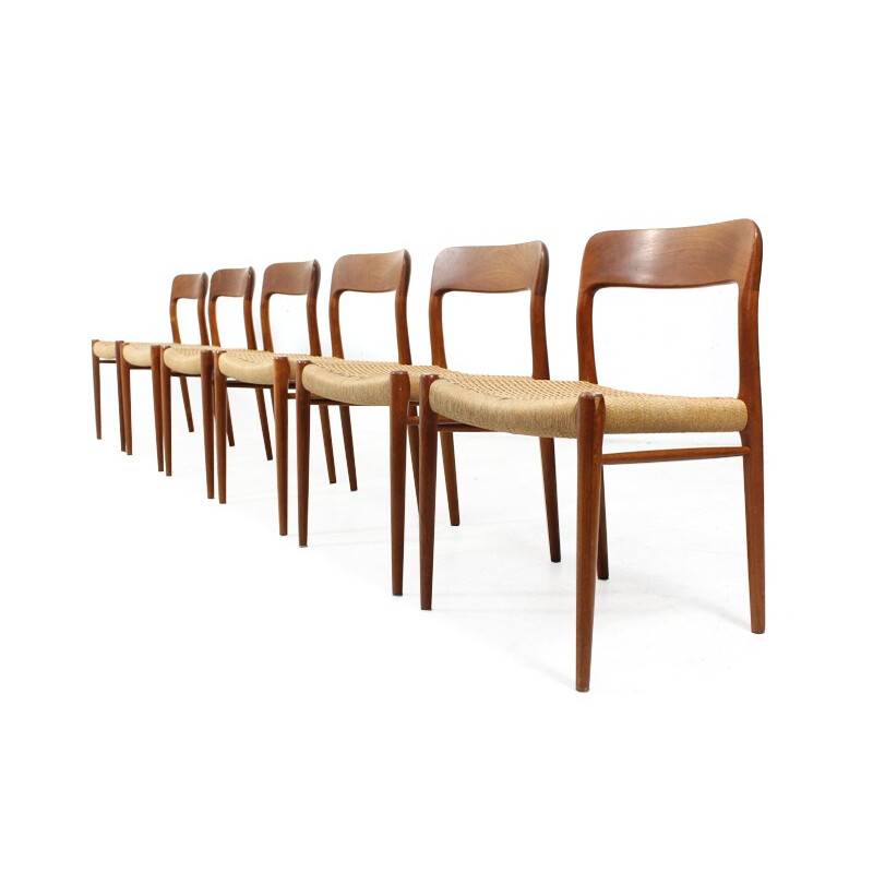 6 chairs model 75, Niels O. MOLLER - 1950s