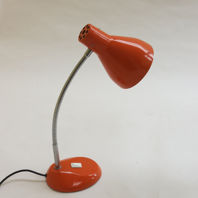 Vintage desk lamp orange by H Terry and Son 1960s