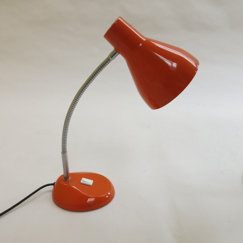 Vintage desk lamp orange by H Terry and Son 1960s