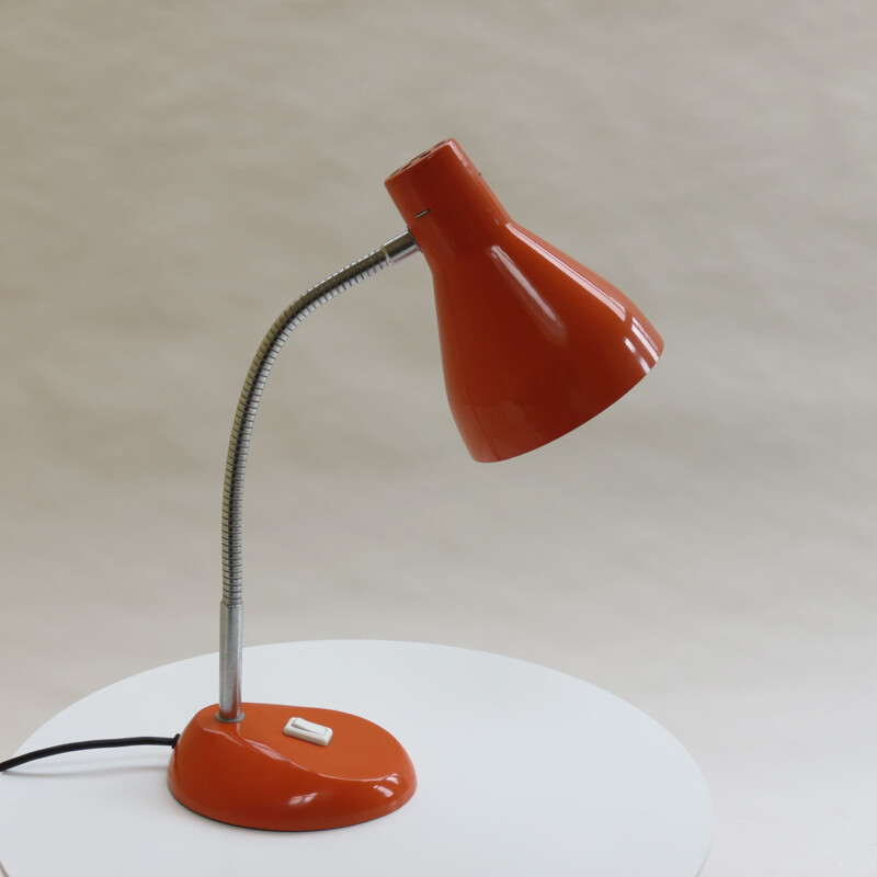 Lampe de bureau vintage orange par H Terry and Sond années 1960