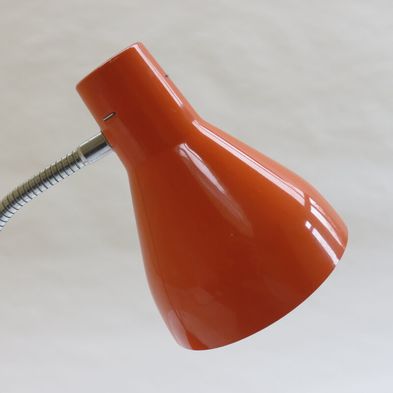 Vintage desk lamp orange by H Terry and Son 1960s