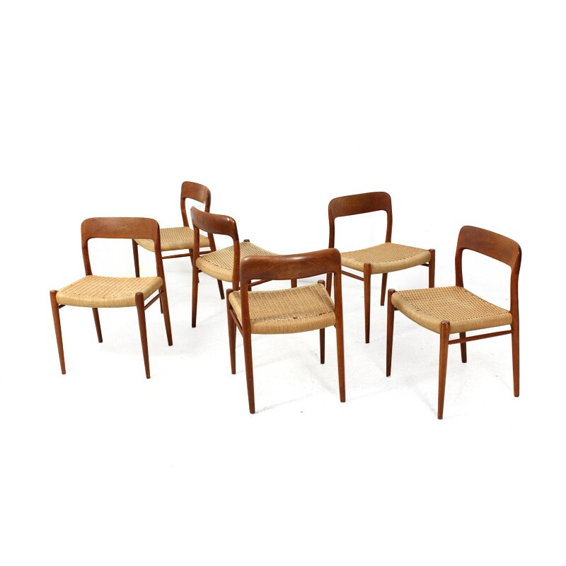 6 chairs model 75, Niels O. MOLLER - 1950s