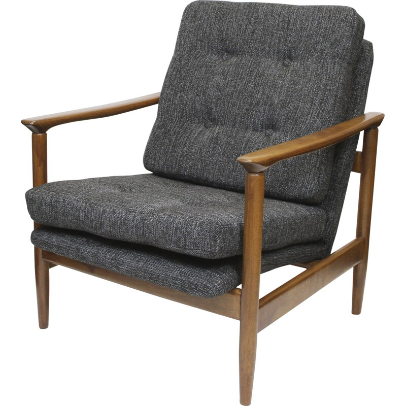 Beech and grey fabric armchair, Edmund HOMA - 2000s