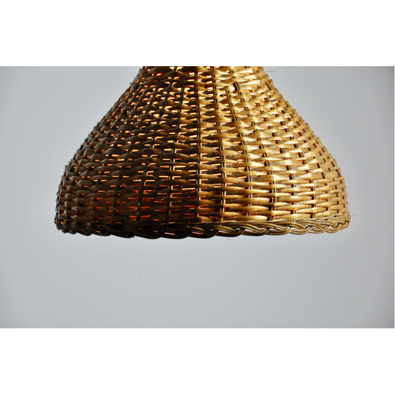 Vintage pendant light in wicker from the 60s 