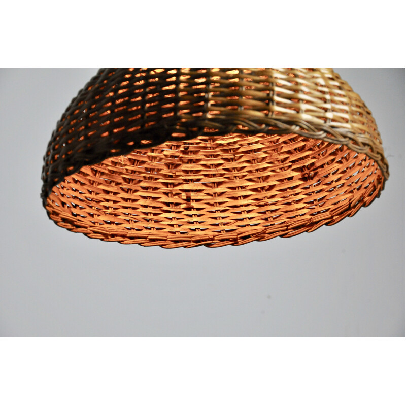 Vintage pendant light in wicker from the 60s 