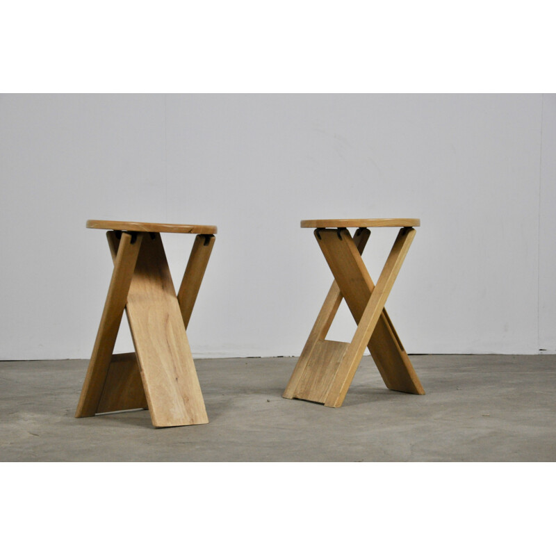 Pair of vintage stools by Roger Tallon for Sentou, 1970