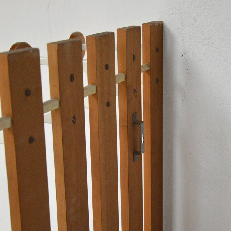 Large vintage wall coat rack from the 60s