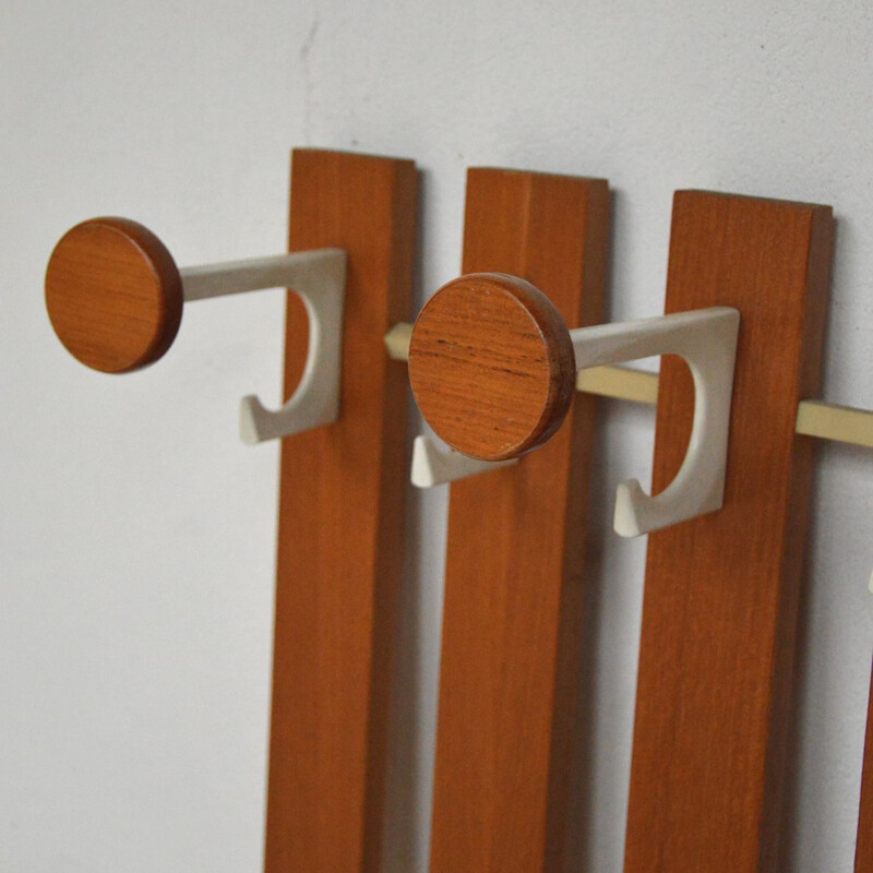 Large vintage wall coat rack from the 60s