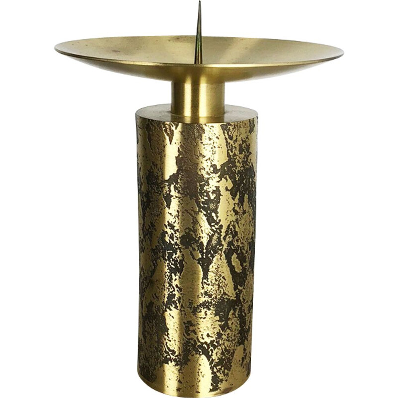 Vintage brass and metal candlestick, Germany 1970
