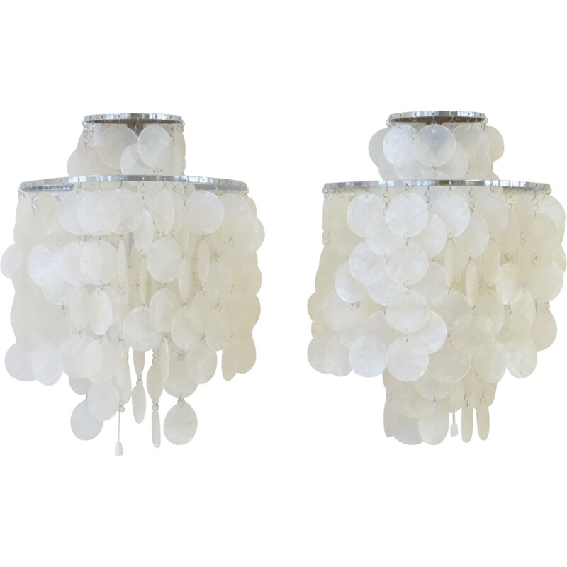 Pair of pearl Luber wall lights, Verner PANTON - 1970s