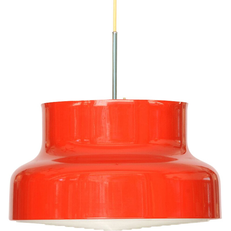 Vintage hanging lamp red Bumling by Anders Pehrson for Ateljé Lyktan Sweden 1960s