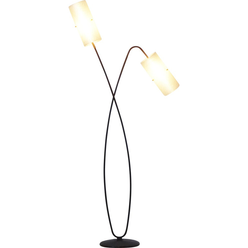 Vintage steel and resin floor lamp - 1950s