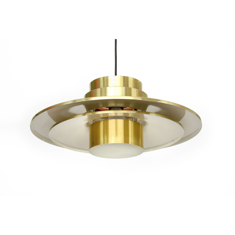 Vintage brass pendant light by Lyskaer, Denmark, 1970