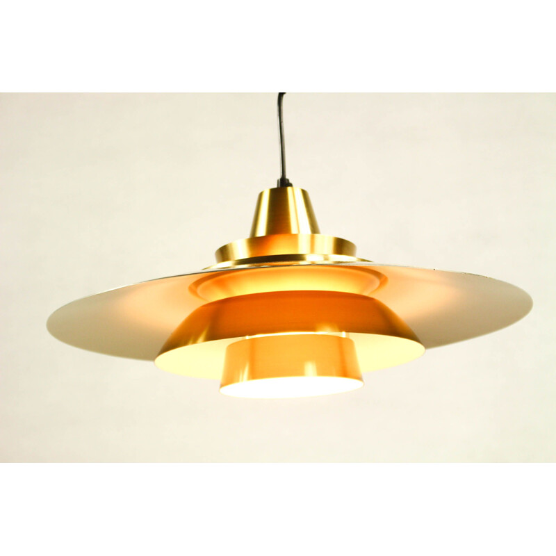 Vintage Danish pendant light in brass from the 60s