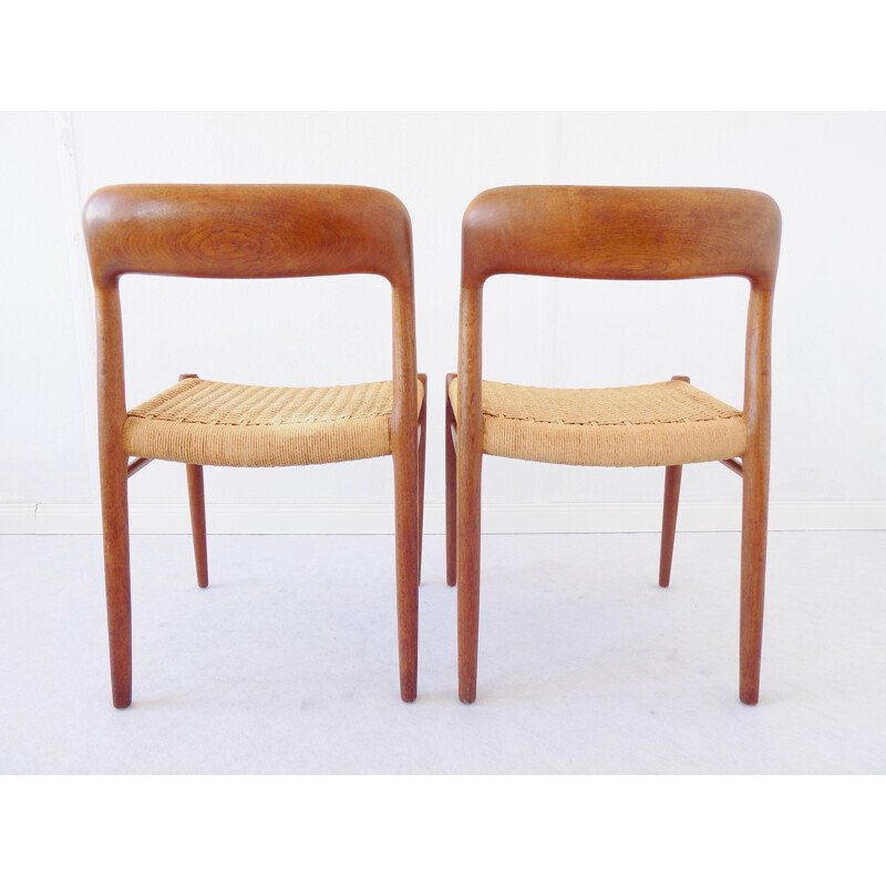 Vintage pair of dining chairs by Niels Möller,1960