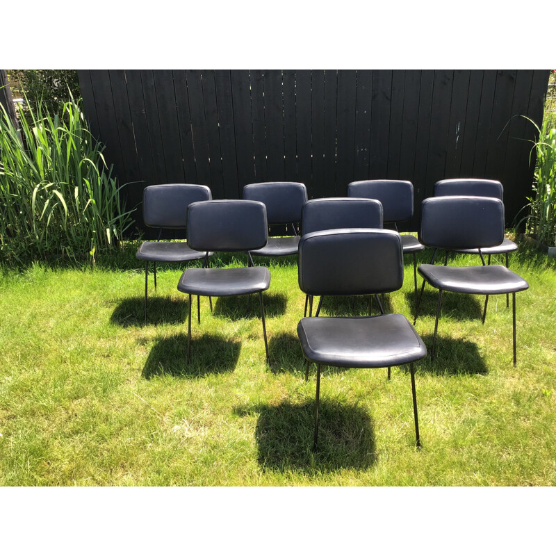 Set of 8 chairs CM196 by Pierre Paulin