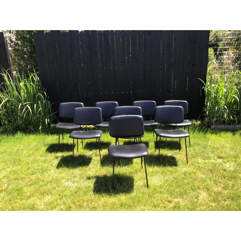 Set of 8 chairs CM196 by Pierre Paulin