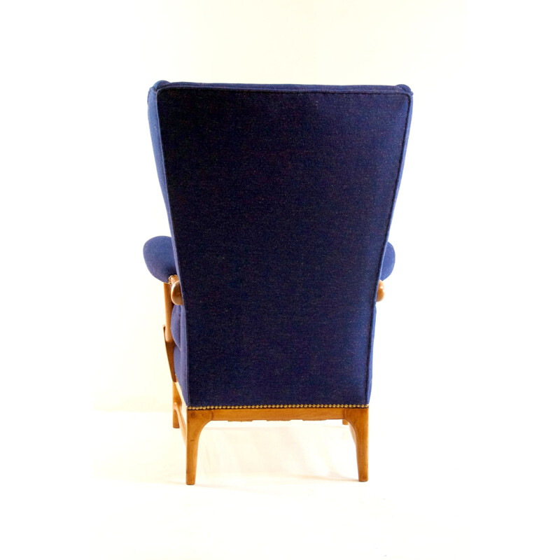 Pair of blue vintage armchairs by Paolo Buffa for Framar