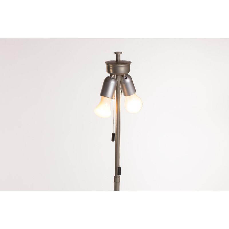 Vintage floor lamp with geometrical base by Leclaire Schafer