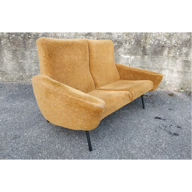 Vintage 2 seaters sofa orange 1950