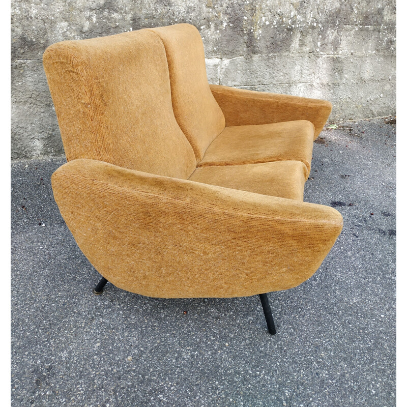 Vintage 2 seaters sofa orange 1950