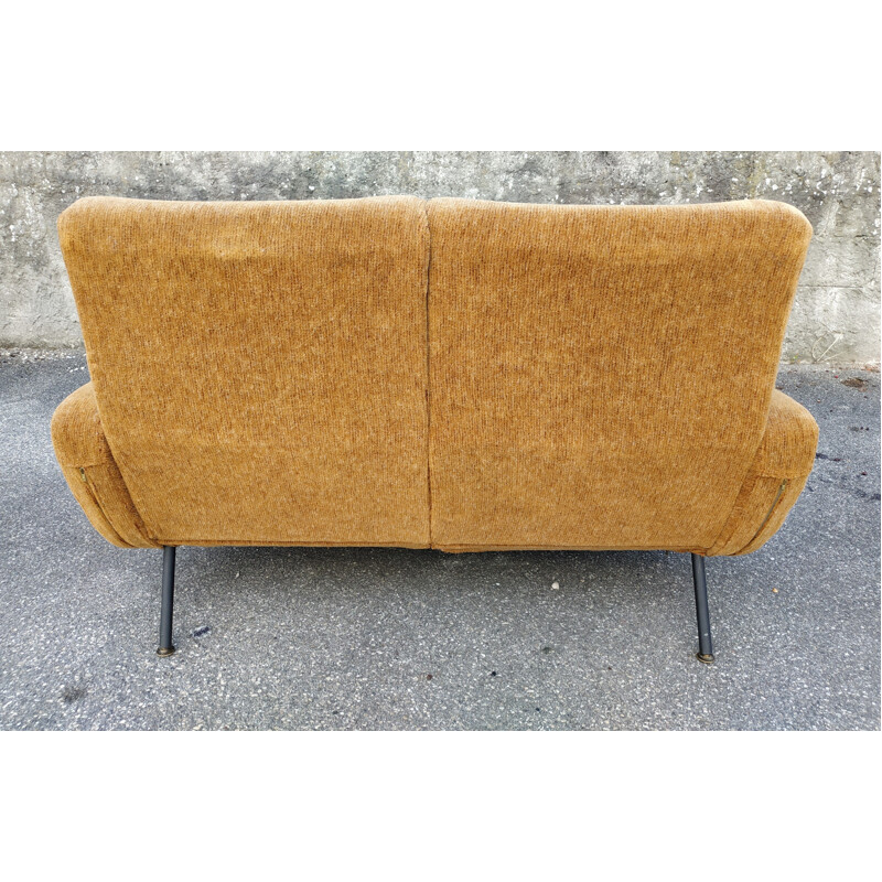 Vintage 2 seaters sofa orange 1950