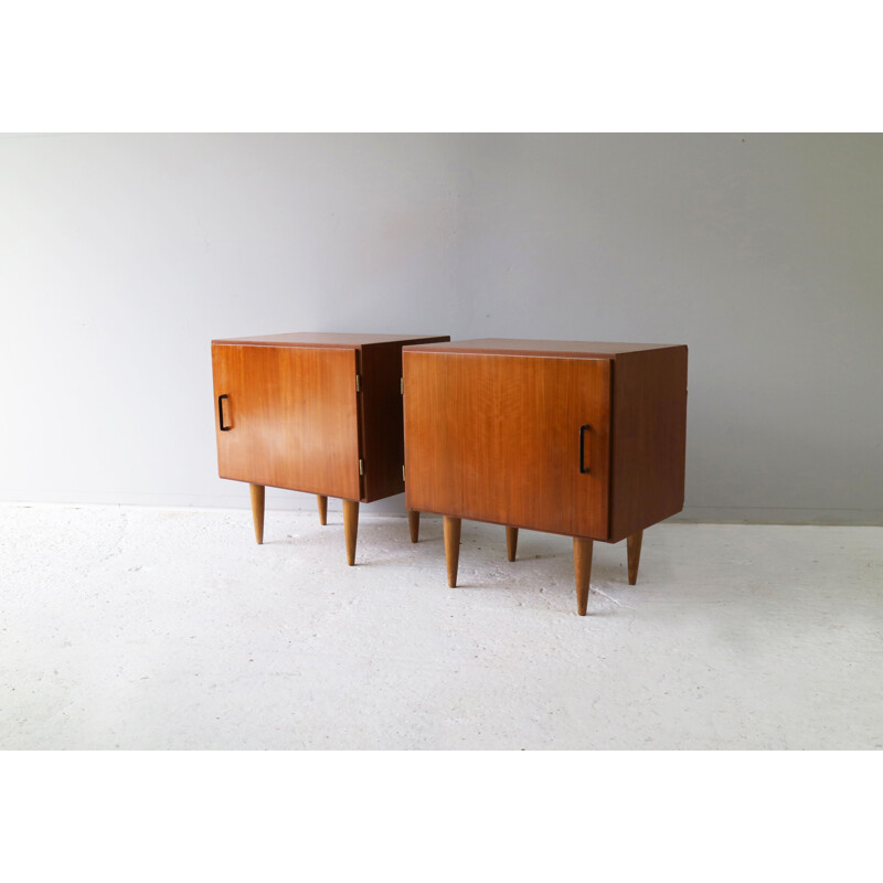 Pair of vintage night stand in teak 1960