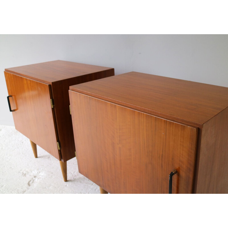 Pair of vintage night stand in teak 1960